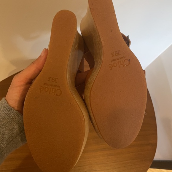 Chloe platform wedge sandal in pinkish browne - Picture 4 of 5